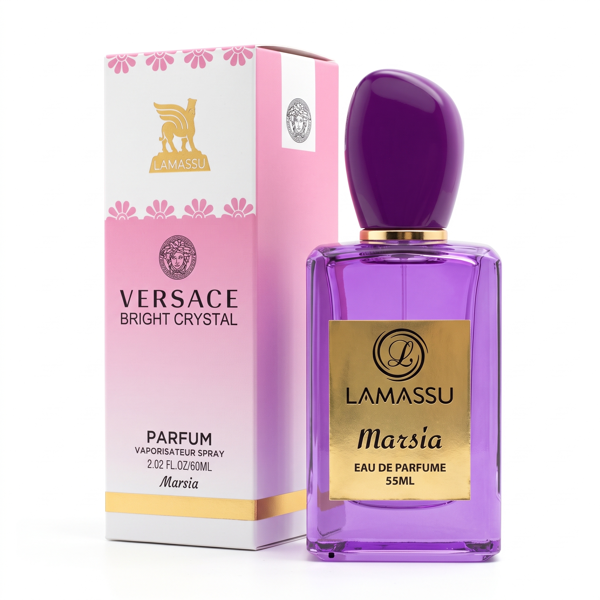 Versace Bright Crystal Eau De Parfum 55ml ادکلن ورساچه برایت کریستال زنانه لاماسو ۵۵ میل